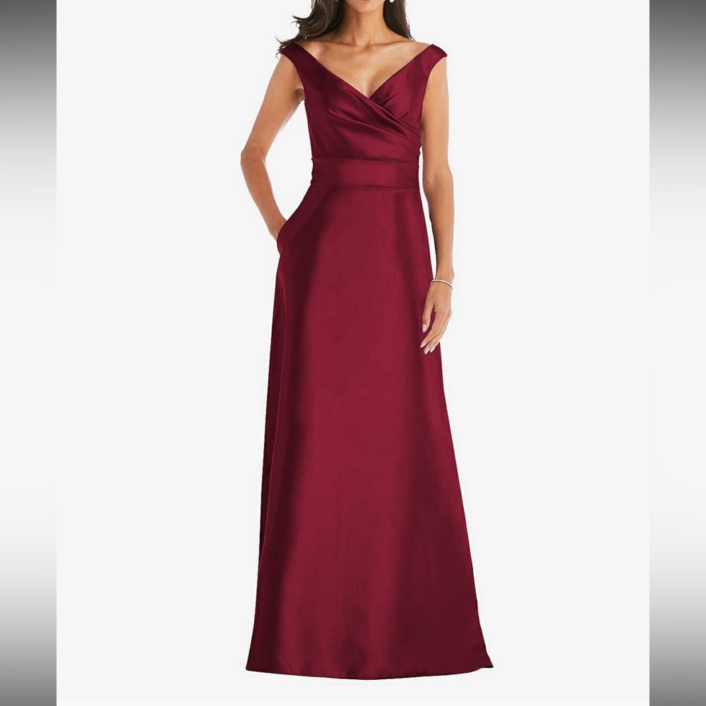 ALFRED SUNG SZ 14 maroon  formal dress